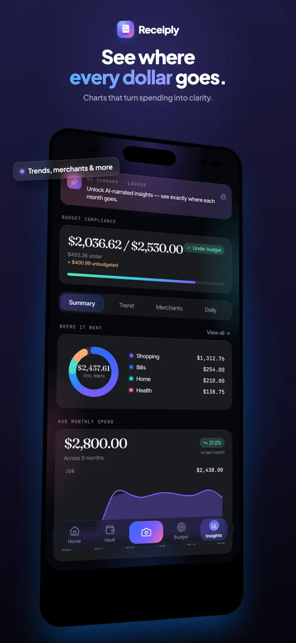 Receiply: AI Receipt Scanner screenshot